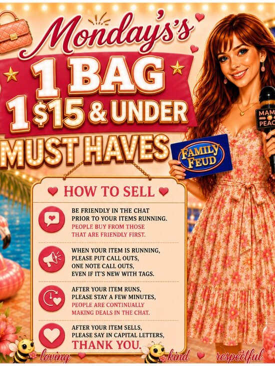 Handbags - 🍑Monday Must Haves!! ONE Bag 1 $15 & Under.🍑🥰C Family Feud 15 Wih Tray Spots